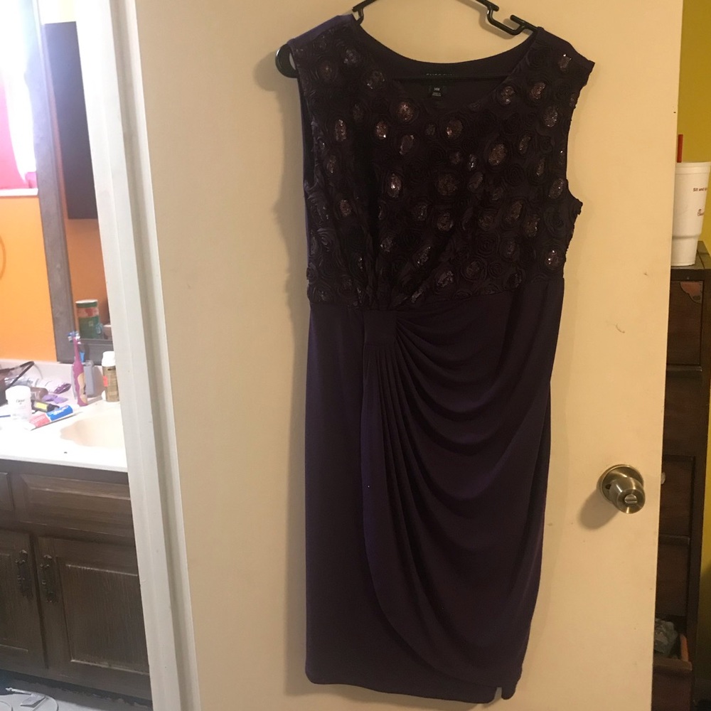 Beautiful dark purple dress with sequins top